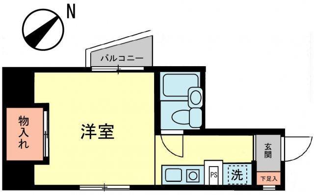 生麦栗山ハイツ(ワンルーム/10階)の間取り写真