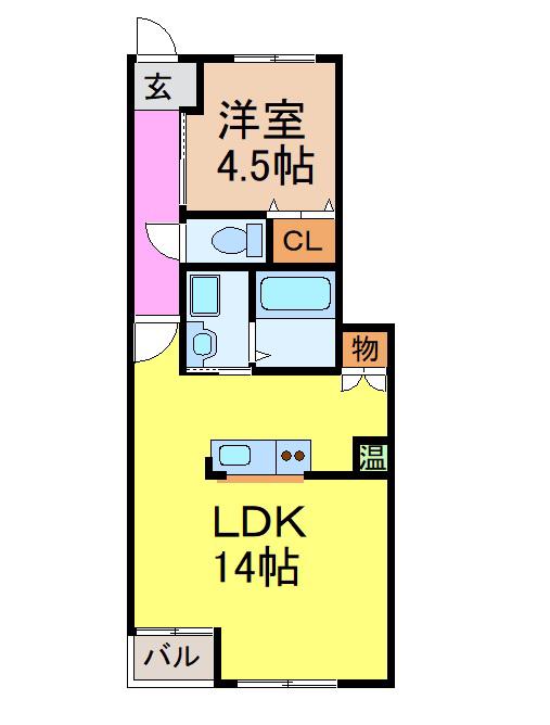 瑞穂ヶ丘ビリーブ館(1LDK/1階)の間取り写真