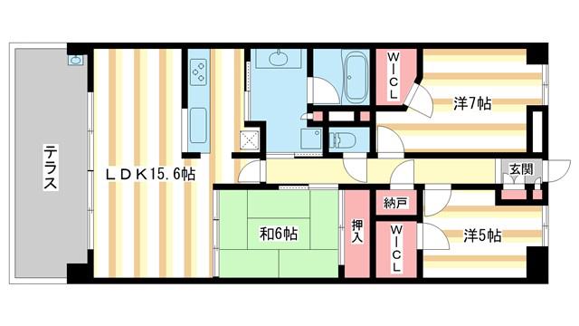 ファインフラッツ奈良ザ・レジデンス(3LDK/1階)の間取り写真