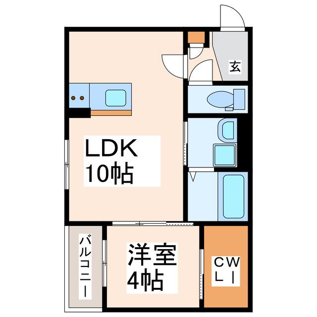 BRAVE BASE八代(1LDK/2階)の間取り写真