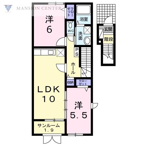 プレッソ(2LDK/2階)の間取り写真