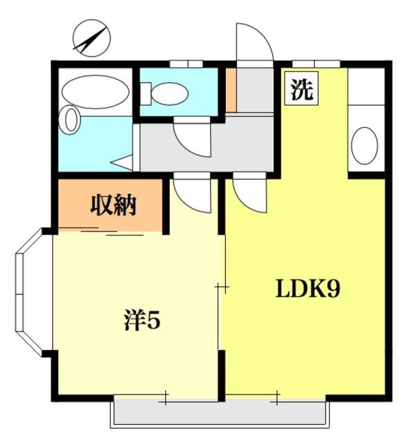 サマックス本橋ハイツC(1LDK/1階)の間取り写真