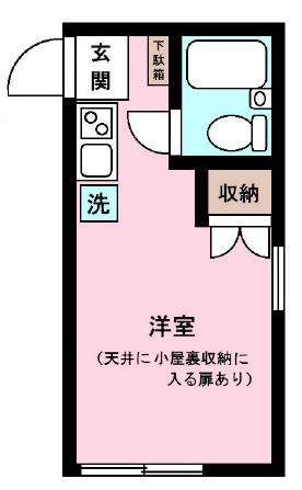ジュネスサク(ワンルーム/2階)の間取り写真
