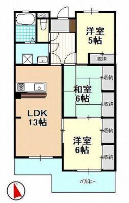 メゾンフロントーサ(3LDK/2階)の間取り写真