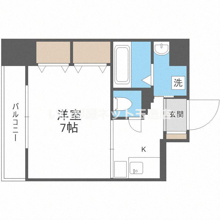 PARK HILLS 上本町壱番館(1K/4階)の間取り写真