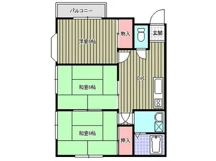 アーバン箕村102(3DK/2階)の間取り写真