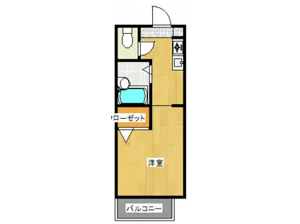 ディアス丸山(ワンルーム/2階)の間取り写真