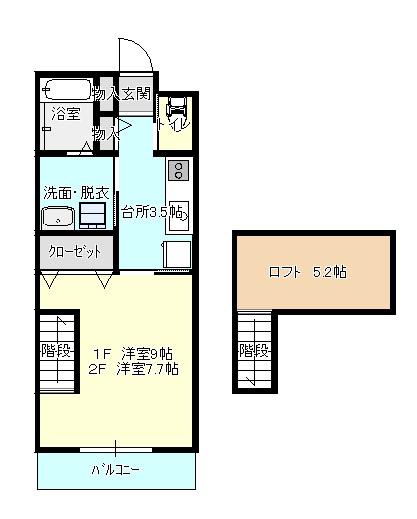 ブランニューI番館(1K/1階)の間取り写真