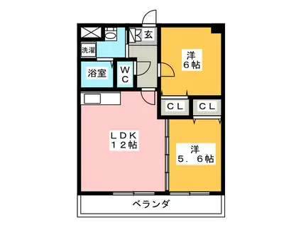 G M O(2LDK/3階)の間取り写真