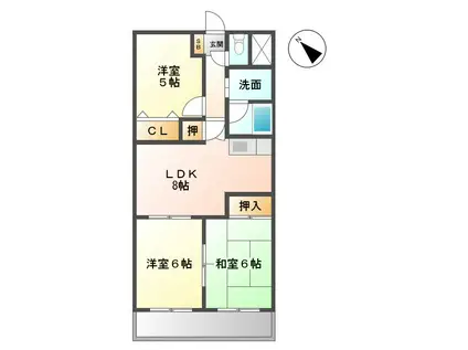 サンガーデン(3LDK/4階)の間取り写真