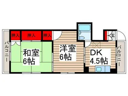 桃林ハイツ(2DK/3階)の間取り写真