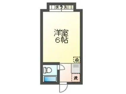 ホワイトテラス(1K/2階)の間取り写真