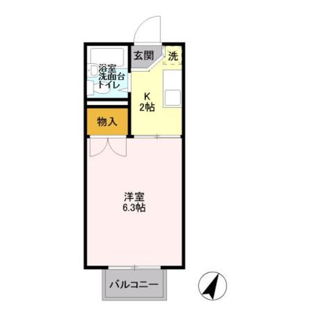 メゾン南行徳(1K/1階)の間取り写真