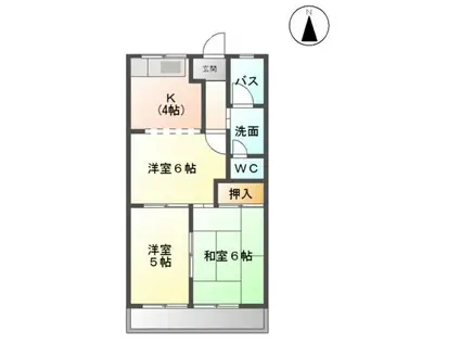 メゾンブランシェヨシダB(3K/1階)の間取り写真