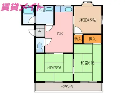 大野アパート(3DK/2階)の間取り写真