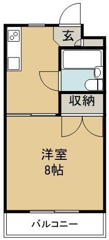 コーポ松英(1K/2階)の間取り写真