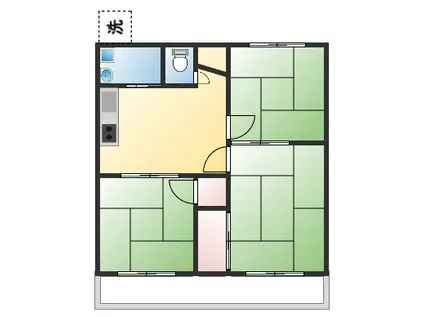 小杉アパート(3DK/2階)の間取り写真