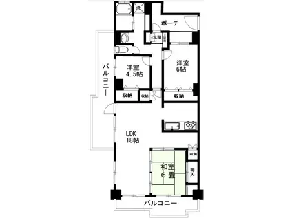 古町パークマンション(3LDK/2階)の間取り写真