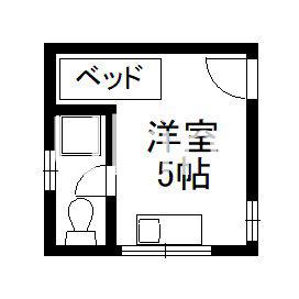 ハイツ元気(ワンルーム/2階)の間取り写真