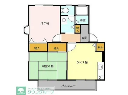 グレイスプラザII(2DK/2階)の間取り写真