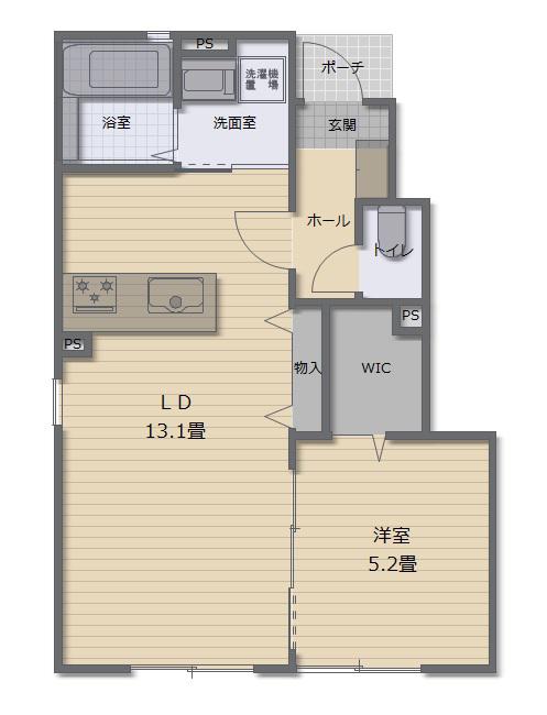 ACEHAENOSAKI.A(1LDK/1階)の間取り写真
