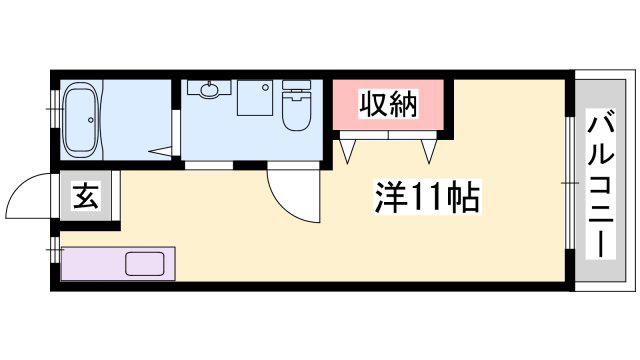 SEADREAM姫路野里駅(1K/1階)の間取り写真