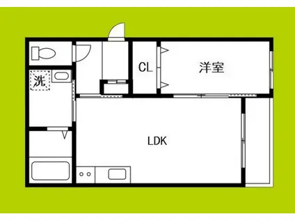 リヴェール長尾(1LDK/1階)の間取り写真