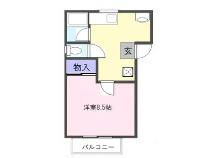 コーポ花の木(1DK/2階)の間取り写真