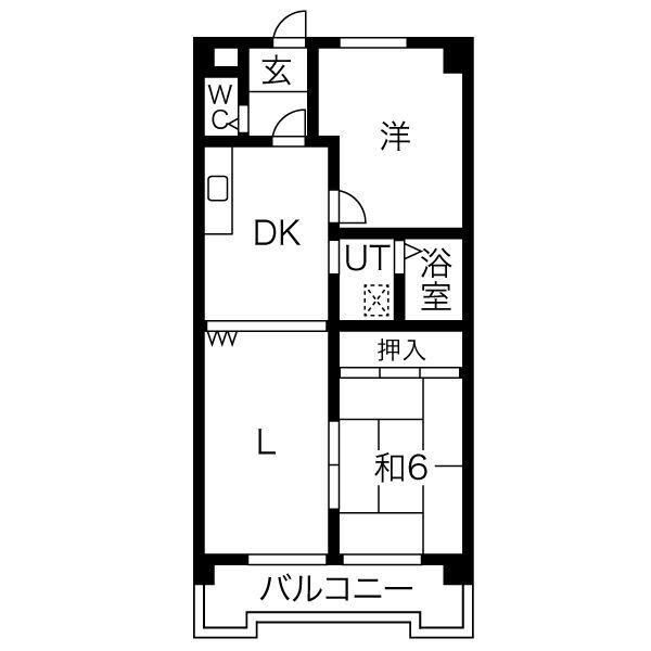 アビタマルフクII(2LDK/3階)の間取り写真