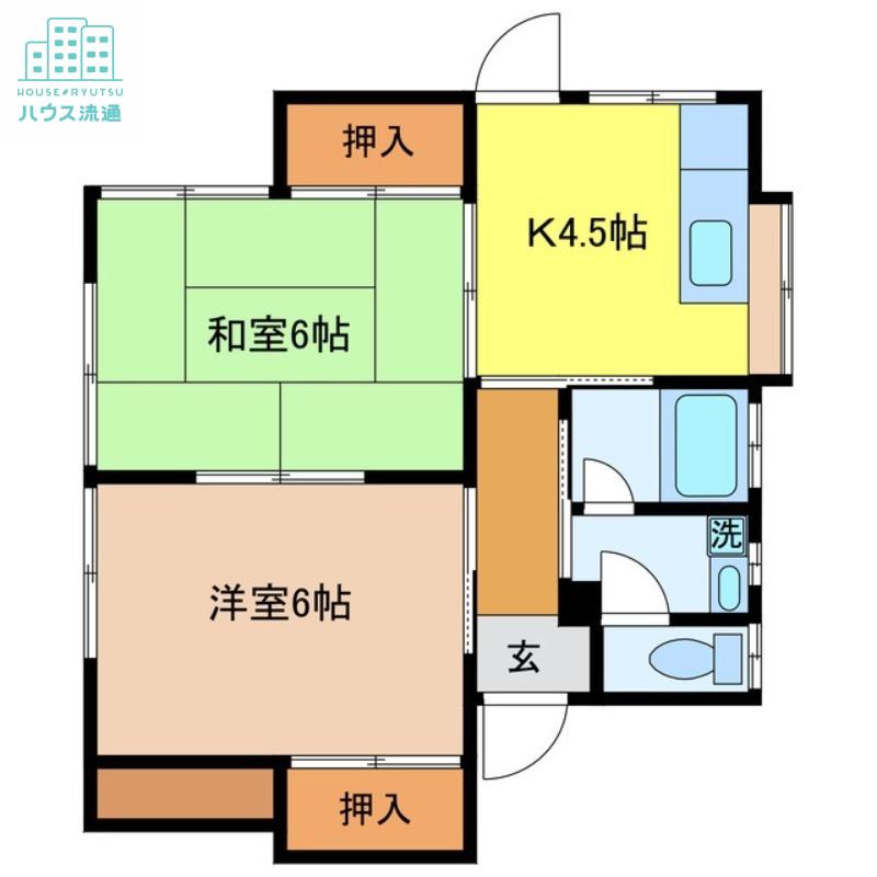 ハイツ辻(2K/1階)の間取り写真