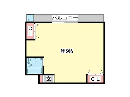 エンブレム清水(ワンルーム/3階)の間取り写真