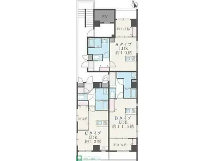 TERRACE SEVEN -テラスセブン-(1LDK/5階)の間取り写真