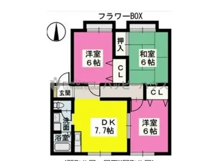 サンガーデン中原(3DK/1階)の間取り写真