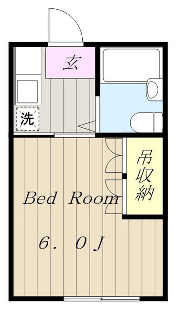 エンゼル西生田(1K/1階)の間取り写真