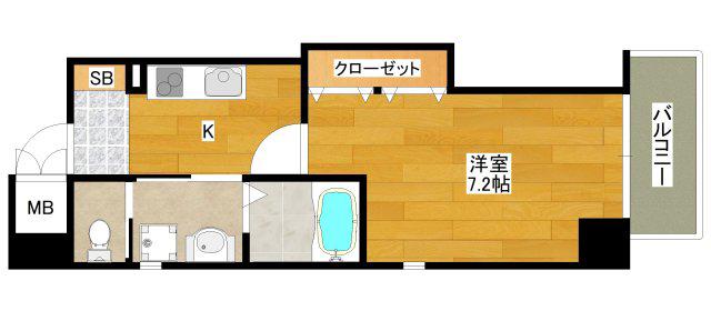 オリエンタル江坂(1K/3階)の間取り写真