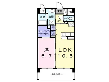 アカムヤー長浜(1LDK/2階)の間取り写真