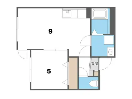 ガウディ富士(1LDK/1階)の間取り写真