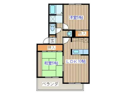 レジデンス・サイトウII(2LDK/1階)の間取り写真