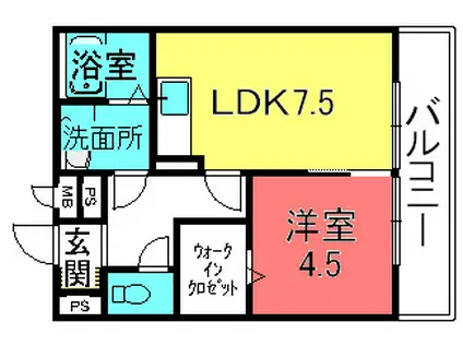 セジュールA&M(1LDK/2階)の間取り写真