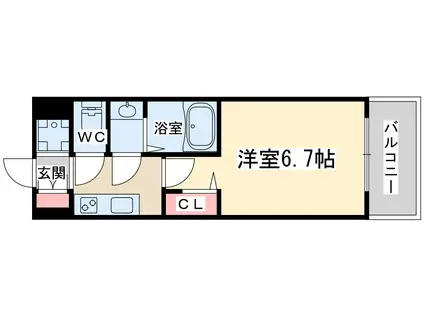 ALIVIS福島海老江(1K/8階)の間取り写真