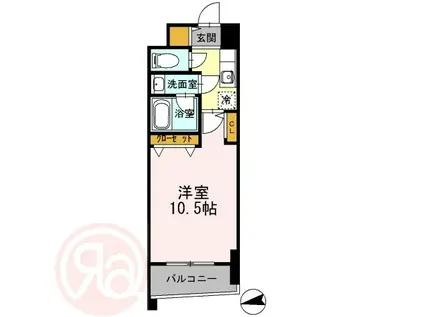 カスタリアタワー肥後橋(1K/17階)の間取り写真