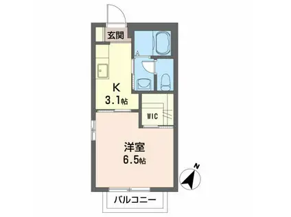 シャーメゾン豊田A棟(1K/2階)の間取り写真