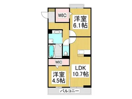 コンフォーティア狐島(2LDK/3階)の間取り写真