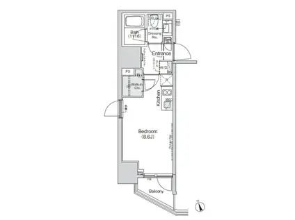 BELLE VUE 新橋(ワンルーム/9階)の間取り写真