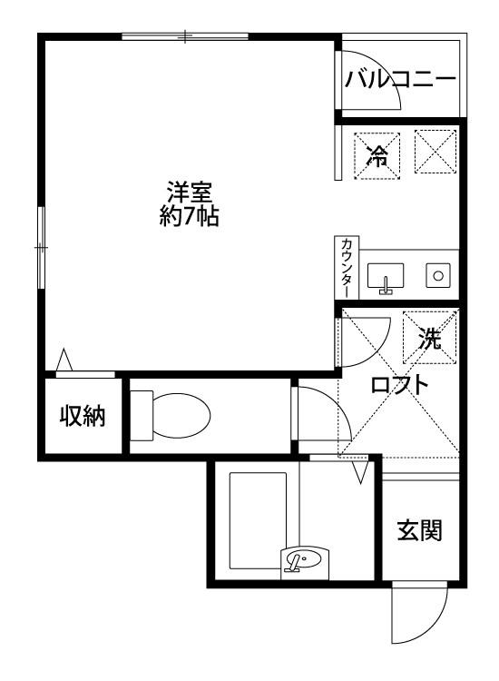 サンハイム関新(ワンルーム/2階)の間取り写真