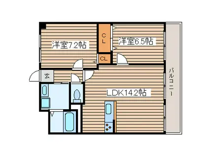 エスポワール アネッツ(2LDK/2階)の間取り写真