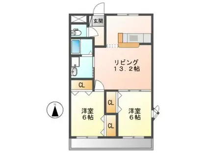 ラピュタ(2LDK/2階)の間取り写真