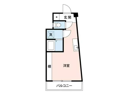 ヴィラほった(1K/2階)の間取り写真