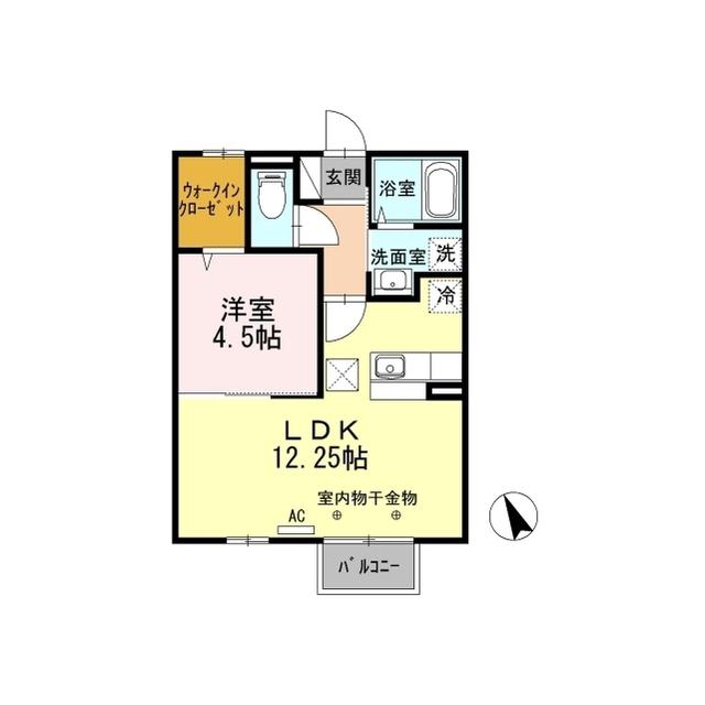 エトワール(1LDK/1階)の間取り写真