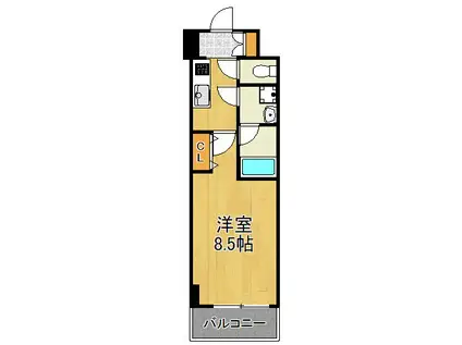 ローレルSAIWAI(1K/2階)の間取り写真